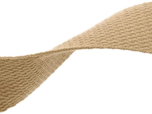 Lovely Tissus Ruban Sangle Coton Polyester 30 mm - Coupe au mètre - Bande Accessoires en Polycoton pour Couture Artisanat Loisirs Créatif (Beige) Cover