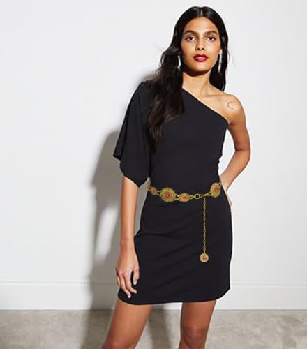 Image of Women's Concho Chain Belt Western Cowgirl Metal Waist Chain Belt for Dress