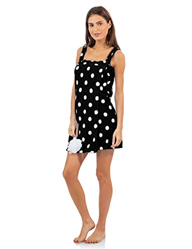 Casual Nights Women's Plush Fleece Shower Wrap Bathrobe with Soap Sponge2