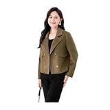 Women's Loose Woolen Suit Collar Double-Sided Short Solid Woolen Outerwear For Autumn Winter Thickened Regular Coat Ouman Lighttan S
