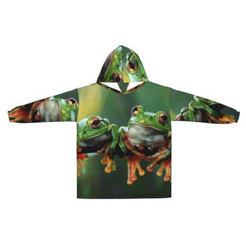 Couverture à capuche grenouilles amusantes idée cadeau idéal pour l'hiver