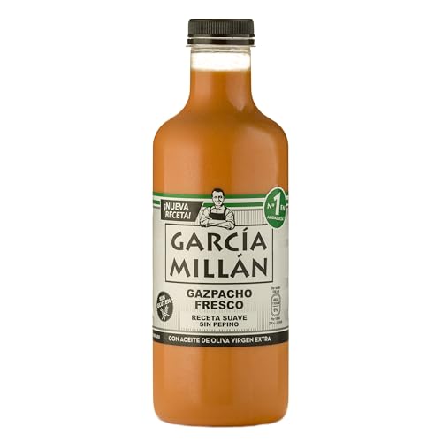 García Millán Gazpacho Fresco Suave con Aceite de Oliva Virgen Extra, 1L (Refrigerado)