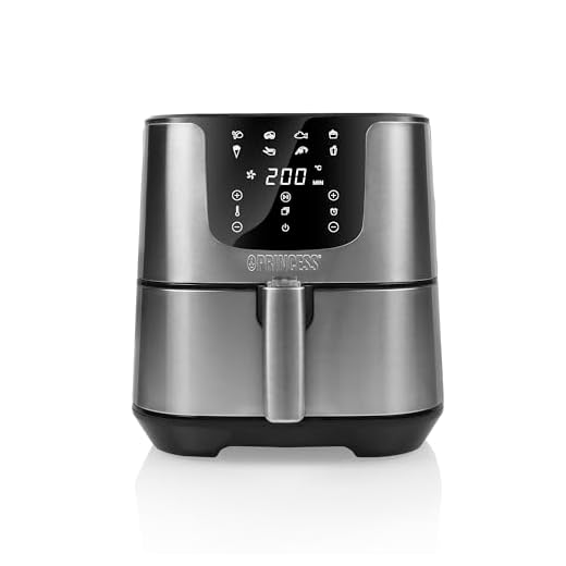Princess 182060 Freidora sin aceite Deluxe 5.5 L, hasta un 62.2% menos de consumo de energía, libro con 30 recetas incluido, 8 programas, panel de control táctil digital, libre de BPA y PFOA