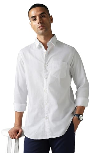 Image of Van Heusen Men's 100% Cotton Solid Regular Fit Casual Shirt
