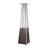 Resort model 40000 btu natural gas glass tube flame patio heater in rich mocha matte finish with mobility wheels and protective cover  urban country home decor