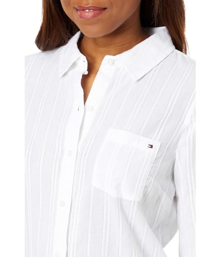 Image of Tommy Hilfiger Women's Plaid Lurex Button Up Shirt