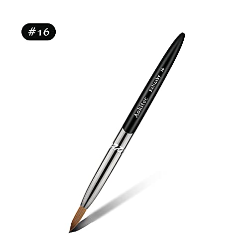 Aokitec 16# Acrylic Nail Brush for Acrylic Powder,Nail Brush for Acrylic Application, 100% Oval Kolinsky Sable Nail Brush, Nail Art Painting Tool by Aokitec - Image 9