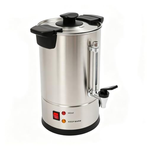 Image of 3.8 Gallon Electric Hot Water Dispenser, 950W Stainless Steel Commercial Water Boiler and Warmer, 110V Temp Adjustable Tabletop Tea Coffee Urn for Parties (3.8Gal Sliver)