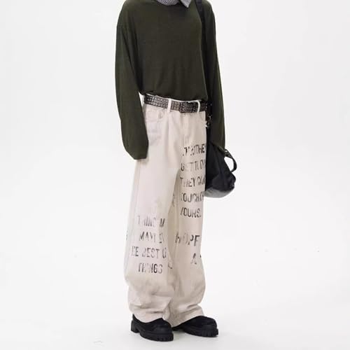 Baggy Jeans Men Vintage Y2k Wide Leg Denim Pants Relaxed Fit Graffiti Casual Open Bottom Streetwear for Skater Jeans2