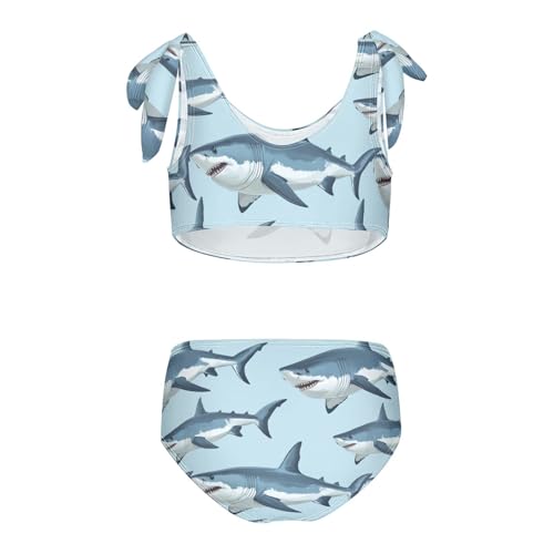 Wusikd Great White Shark Girls Swimsuits Two Piece Swimwear Bikini Set for for Girls Size 3T2