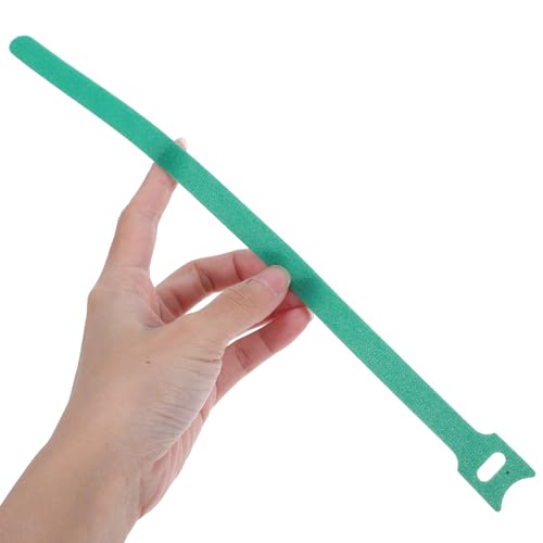 GALPADA 100 piezas de ganchos y lazos para cables verde, correas reutilizables para organización de cables de electrónica y gestión de cordones bajo escritorio miniatura 4