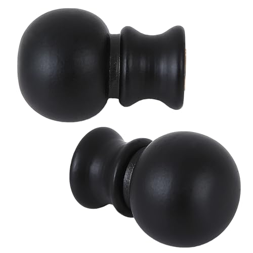 Image of 2 Pieces Black Lamp Finials, Solid Finials for Lamps, Lamp Shade Nut Screw Cap, Lamp Finials Decorative for Table Lamp, Floor Lamp