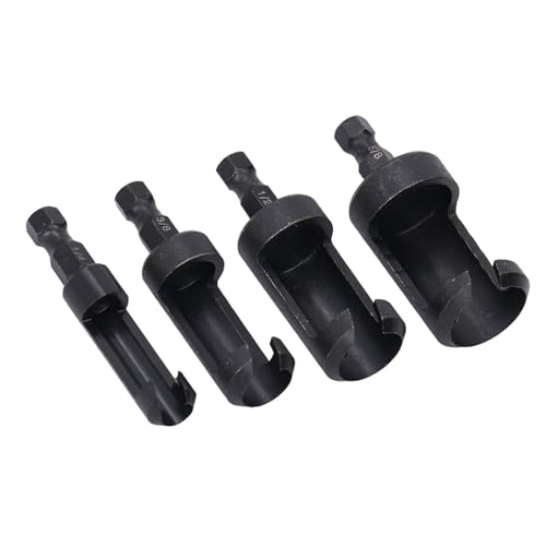 Juego de 4 brocas para tapones de madera de acero al carbono, con vástago hexagonal de 1/4", 3/8", 1/2" y 5/8", para carpintería, proyectos DIY y mejoras del hogar miniatura 5