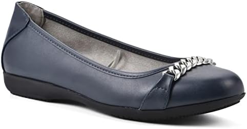 CLIFFS BY WHITE MOUNTAIN Women's Charmed Flat, Navy/Smooth, 11 W | Image 2