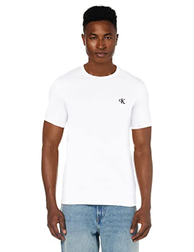 Calvin Klein Jeans CK Essential Slim Tee Chemise, Bright White, M Homme