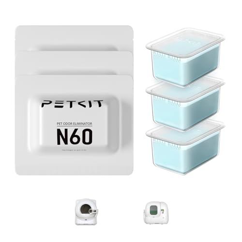 PETKIT N60 Pet Odor Control for Purobot Ultra and Purobot Max Pro Self-Cleaning Cat Litter Box, Long-Lasting Effective Litter Box Odor Remove, Natural Formula (Pack of 3)
