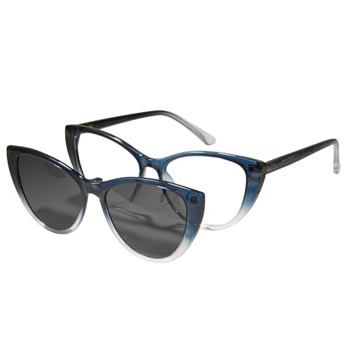 Image of Cyxus Cat Eye Magnetic Clip-On Sunglasses Women Polarized Blue Light Blocking UV400 Protection P1221