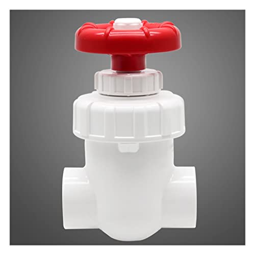 EDFMGH 1pcs Diaphragm Valve, I.D 20 25 32 40 50 63mm PVC Switch Gate Valve, Precision Flow Control Adjustment Valve for Garden Irrigation(White,50mm(DN40))