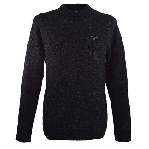 GANT Men`s Neps Melange C-Neck Jumper - 8040132 -Washed Out Black (L, Washed Out Black)