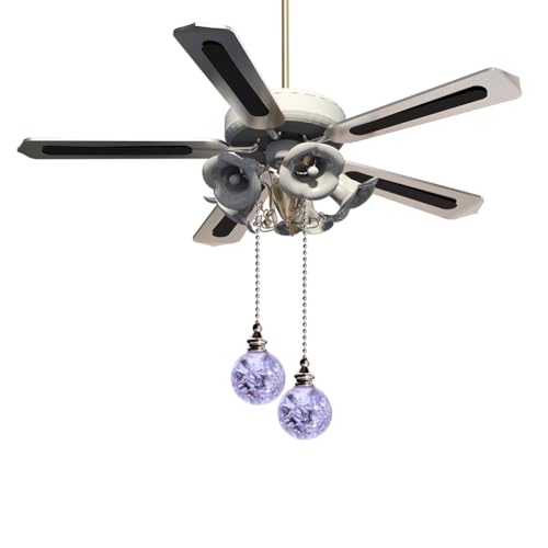 Image of 2 Pcs Decorative Fan Strings Ceiling Fan Extension Pulls Light Fixture Pull Chains Light Pull Chain Extenders Ceiling Fan Pull Chain Pendants Connectors Ornaments with Ball Purple
