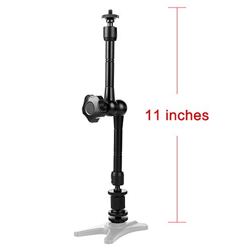 Brazo Mágico de Fricción de 11" y Pinza Súper Abrazadera Ajustable con Rosca de 1/4 y 3/8 7