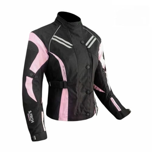 Genérico Chaqueta de Moto para Mujer, ST 840 RXT H2Out,Textil 3 Capas, Negro y Rosa, Impermeable Cortaviento, 4 Estaciones (FR/ES, Letras, S, Regular, Regular)