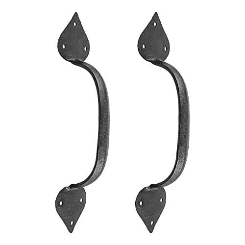 Renovators Supply Black Wrought Iron Door Handle 10" Long Antique