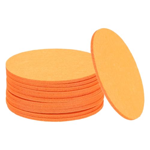 sourcing map Felt Drink Coasters, 12 Pcs 3.5 Inch Coffee Cup Coasters Protect Furniture and Table from Water Marks Home Bar Use Orange