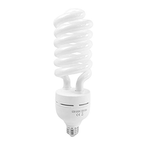 Exclusive Discount 50% Price Foto&Tech Photography Daylight Bulb 65W 6500K 120V White Spiral Fluorescent Light Bulb Studio Light for Photography and Daylight Video Lighting (1)