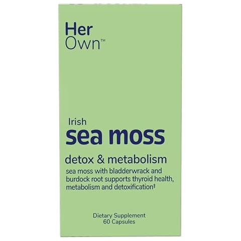 Her Own Irish Sea Moss Capsules, Burdock Root, Bladderwrack, Detox, Metabolism, Immune Support, Skin Health, Natural Joint Support, Nutrient Rich Superfood High in Minerals, 60 Count Cover