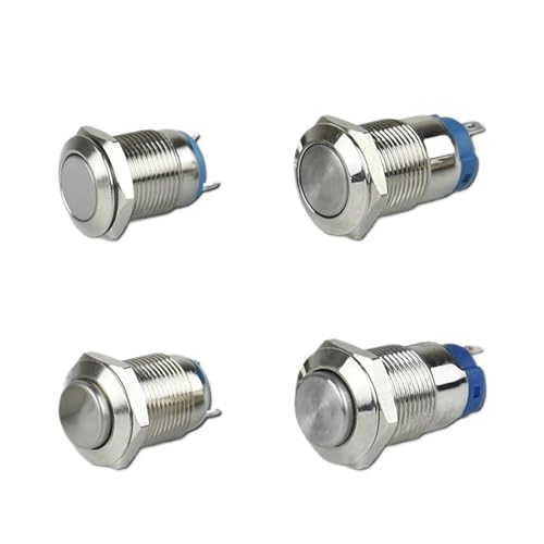 Interrupteur bouton-poussoir de verrouillage momentané 12mm 1NO