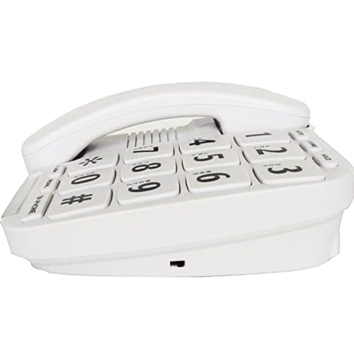 JeKaVis Telefone com fio JF11W de botão grande para telefones idosos amplificados para pessoas com d