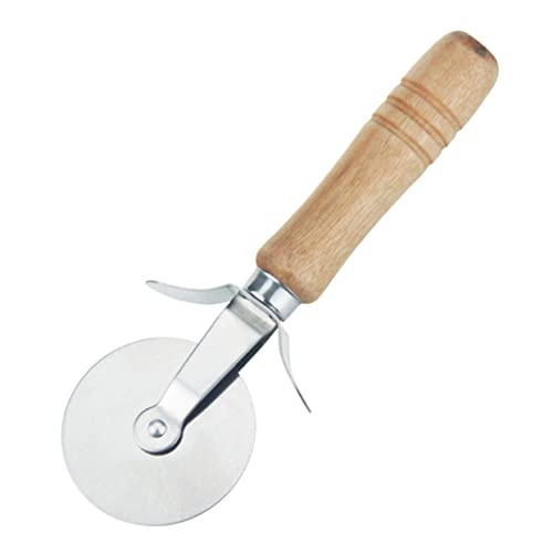 Alipis Stainless Steel Roller Wheel Pizza and Pastry Cutter with Wooden Handle Handheld Crimper for Easy Cutting of Dough Pies and Cookies and Dishwasher