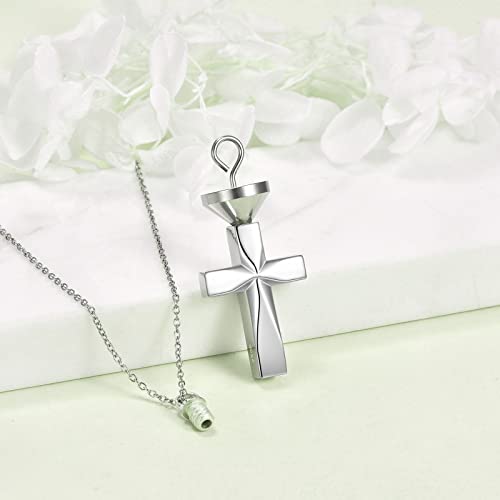 Cross Urn Necklace For Ashes 925 Sterling Silver Cross Pendent Urn Ashes Necklace Memorial Keepsake Jewelry Gift for Women Men4