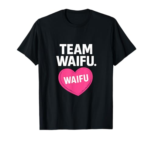 Team Waifu - Almohada de corazón con diseño de anime Otaku Camiseta