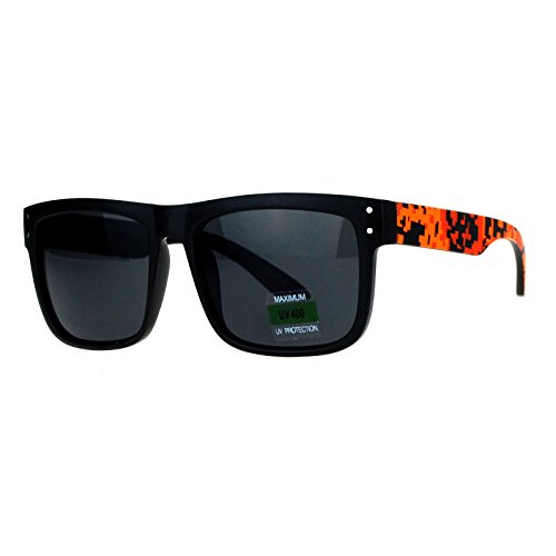 Unisex Fashion Sunglasses Square Rectangle Matte Frame Digital Pixel Print