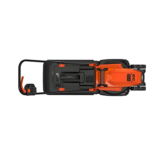BLACK+DECKER BEMW451-QS BEMW451-QS grasmaaier, bekabeld, 1200 W, elektrische grasmaaier, 32 cm, 3 hoogtes verstelbaar 23, 43 en 63 mm, ideaal tot 300 m², vleugelmes voor optimaal slijpen en hakken - Afbeelding 5