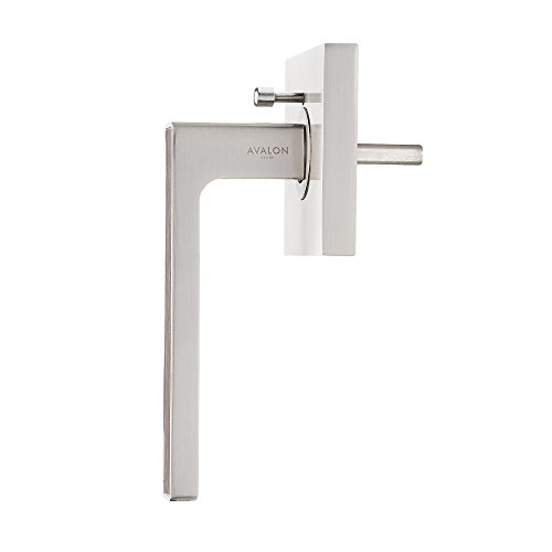 Avalon 0550 - Modern Door Handle Lever Set (Privacy/Passage) - Satin Nickel Finish With Wood Inset #TOP2