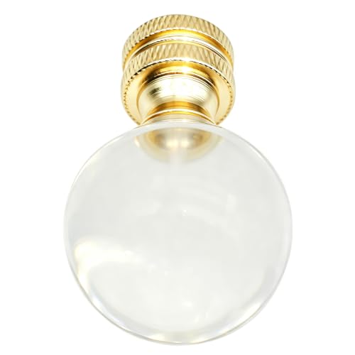 Image of 1Pcs Crystal Lamp Finial Clear Glass Lamp Finial Cap Knob Lamp Decoration for Lamp Shades /Tiffany Style Lamp(Gold Base)
