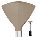 Hoypeyfiy 34 Inch Patio Heater Head Cover with Zipper and Storage Bag, Waterproof Outdoor Round Heater Top Cover, Oxford Fabric Patio Heater Top Only, Dustproof UV-Resistant, Brown
