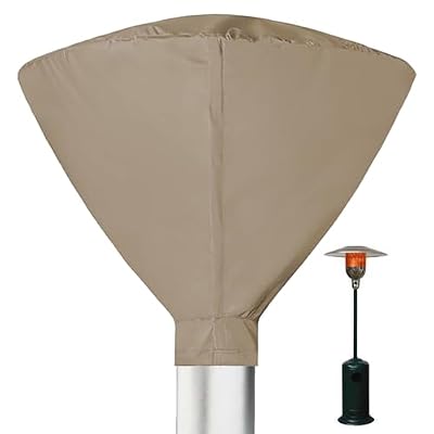 Hoypeyfiy 34 Inch Patio Heater Head Cover with Zipper and Storage Bag, Waterproof Outdoor Round Heater Top Cover, Oxford Fabric Patio Heater Top Only, Dustproof UV-Resistant, Brown