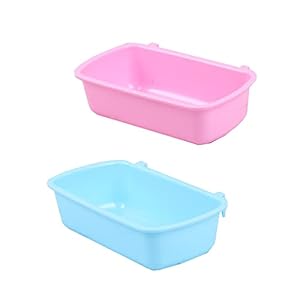 Small Animal Feeder Bowl Basic Dish Covenient Hanging Cups – 2 Pack Bath Food Water Bowls for Birds Hamsters Mice Rats Small Pets