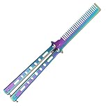 KOMUNJ 1 Piece Butterfly Comb Stainless Steel Foldable Butterfly Comb Pocket Spring Hair for Hair Barber Styling Accessories