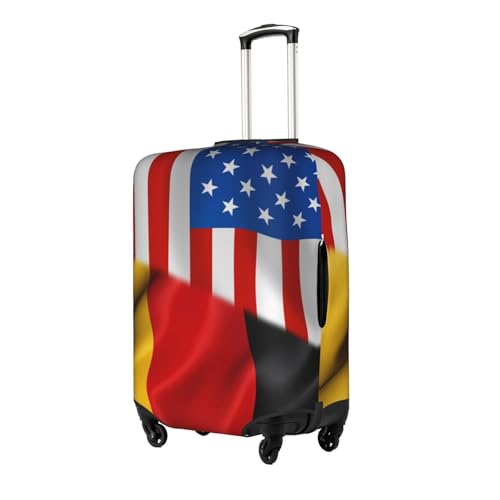 Travel Luggage Cover America Flag And German Germany Flag Fashion Washable Baggage Suitcase Protector Fit For Luggage Large2