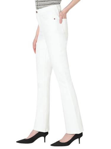 Image of VERO Moda Women High Rise High Waist Bootcut Flared Jeans | Wide Leg Bell Bottom Denim | Stretchy & Stylish Retro Look