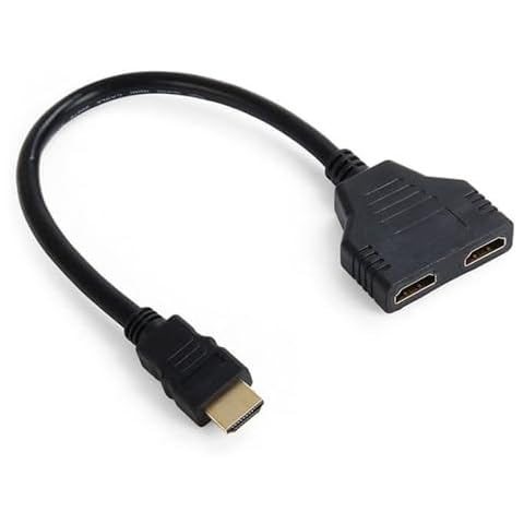 xiwai HDMI 1 in 2 Out Splitter Adapter Cable, HDMI Male to Dual HDMI Female 1 to 2 Way Switch Extension Cord for PC HDTV Laptop 1080P Cover