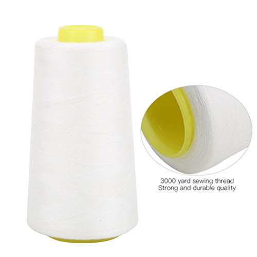 4 unidades (3000 yardas cada una) de hilo de costura fuerte y duradero de poliéster para ropa, accesorios y suministros de costura (2 blancos y 2 negros) miniatura 4