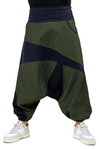 Sarouel kaki noir Daryan idéal pour le yoga et la détente