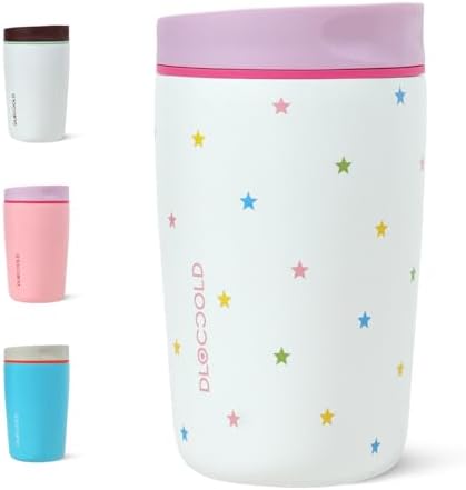 DLOCCOLD Insulated Stainless Steel Coffee Tumbler with Spill Resistant Lid, Reusable Iced Coffee Cup, Cup Holder Friendly Travel Coffee Mug, 12oz
