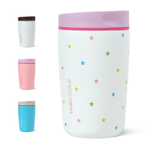 DLOCCOLD Insulated Stainless Steel Coffee Tumbler with Spill Resistant Lid, Reusable Iced Coffee Cup, Cup Holder Friendly Travel Coffee Mug, 12oz